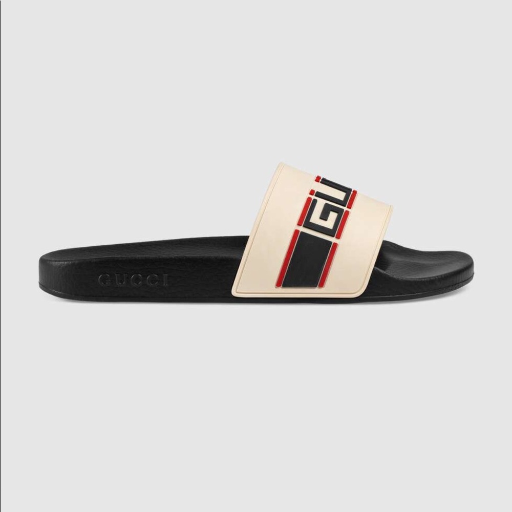 Gucci stripe rubber slide sandal men’s size sz8
